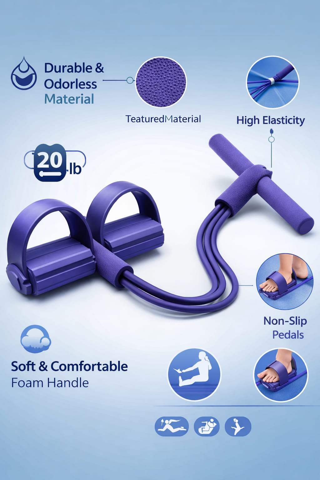 Yoga Foot Pedal Puller Resistance Band Fitness Equipment