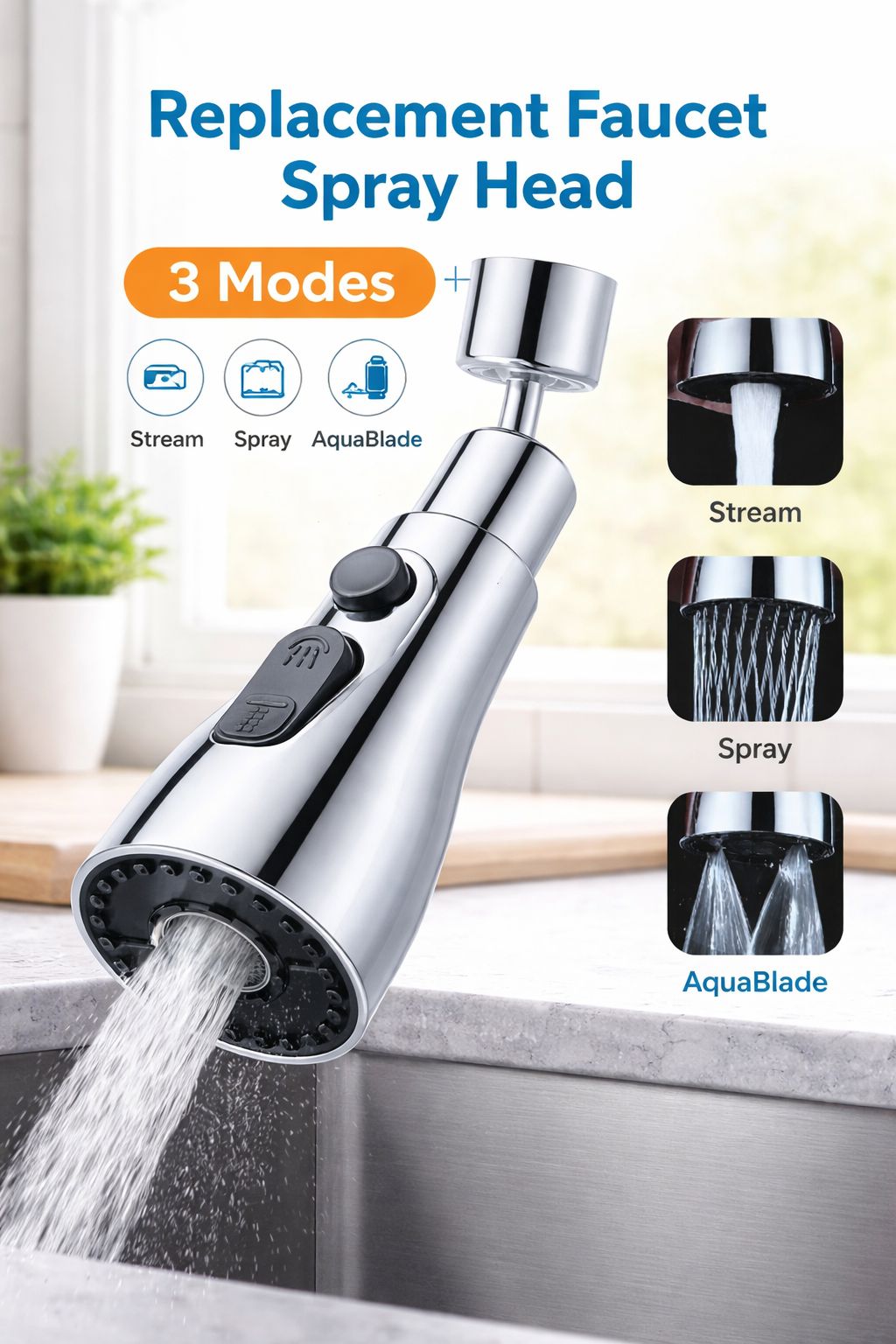 3 Modes Kitchen Sink Faucet